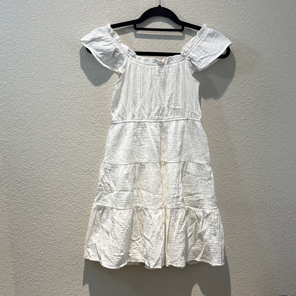 White Tiered Off-Shoulder Summer Dress